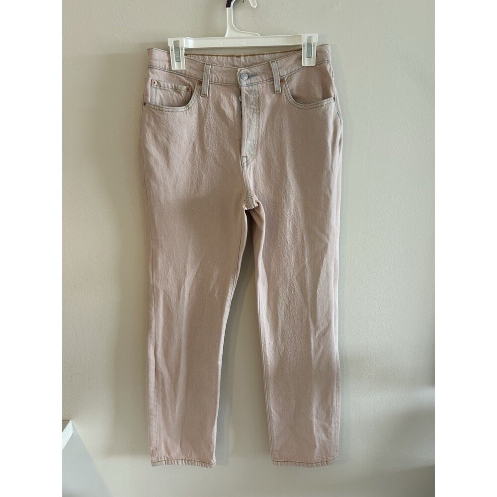 Levis 501 Womens Size 29 Pale Pink Mid Rise Straight Leg Button Fly Premium Jean